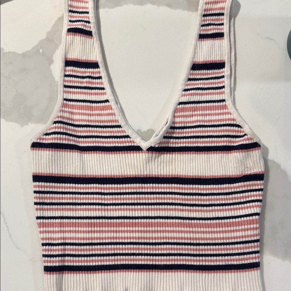 Striped Ribbed Knit Tank Top - Picture 2 of 4